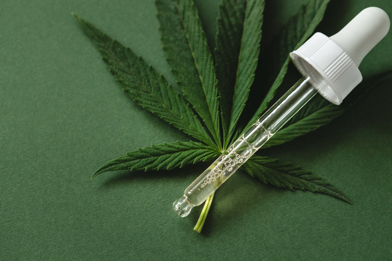 Pipette with Cannabis Extract Flatlay